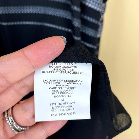 Gibson & Latimer Black Boho Swing Sleeveless Top M - Picture 6 of 8